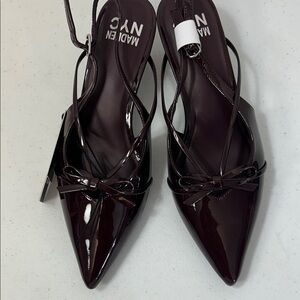 Madden NYC Women's Black Slingback Heels Size 8